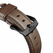 Nomad Strap Traditional Leather - кожена (естествена кожа) каишка за Apple Watch 42мм, 44мм, 45мм (кафяв-черен) 5