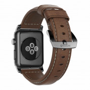 Nomad Strap Traditional Leather - кожена (естествена кожа) каишка за Apple Watch 42мм, 44мм, 45мм, Ultra 49мм (кафяв-черен) 1