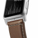 Nomad Strap Traditional Leather - кожена (естествена кожа) каишка за Apple Watch 42мм, 44мм, 45мм, Ultra 49мм  (кафяв-сребрист) 5