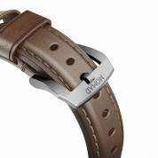 Nomad Strap Traditional Leather - кожена (естествена кожа) каишка за Apple Watch 42мм, 44мм, 45мм, Ultra 49мм  (кафяв-сребрист) 5