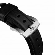 Nomad Strap Traditional Leather - кожена (естествена кожа) каишка за Apple Watch 42мм, 44мм, 45мм, Ultra 49мм (черен-сребрист) 5