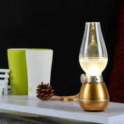 Platinet Desk Lamp - настолна LED лампа, с дизайн на стара газова лампа със захранване за ел. мрежа (златист) 3