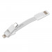 4smarts 3in1 Mini Cable KeyRing - кабел тип ключодържател за Lightning, USB-C и MicroUSB стандарти (бял) (bulk) 4