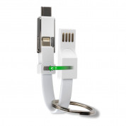 4smarts 3in1 Mini Cable KeyRing - кабел тип ключодържател за Lightning, USB-C и MicroUSB стандарти (бял) (bulk) 5