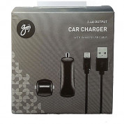 Goji 2.4A Car Charger with 1m Apple Lightning Charge and Sync Cable (black)