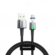 Baseus Zinc Magnetic Cable (CATXC-A01) - USB-C кабел с магнитен накрайник за устройства с USB-C (100 см) (черен)