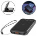 Baseus Mini S Bracket Power Bank 10W Wireless Charger 10000mAh  - външна батерия с USB и USB-C изходи и с технология за безжично зареждане (черен) 5
