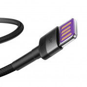 Baseus Cafule Quick Charge USB-C Cable (CATKLF-PG1) - кабел с въжена оплетка и бързо зареждане за устройства с USB-C порт (100 см) (черен) 1