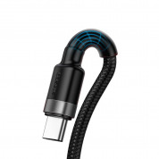Baseus Cafule Quick Charge USB-C Cable (CATKLF-PG1) - кабел с въжена оплетка и бързо зареждане за устройства с USB-C порт (100 см) (черен) 3