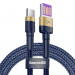 Baseus Cafule Quick Charge USB-C Cable (CATKLF-PV3) - кабел с въжена оплетка и бързо зареждане за устройства с USB-C порт (100 см) (тъмносин) 1