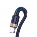 Baseus Cafule Quick Charge USB-C Cable (CATKLF-PV3) - кабел с въжена оплетка и бързо зареждане за устройства с USB-C порт (100 см) (тъмносин) 4