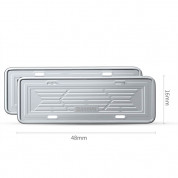 Baseus Stainless Steel Car License Plate Holder - 2 броя стоманен държач за регистрационния номер на автомобил (сребрист) 2