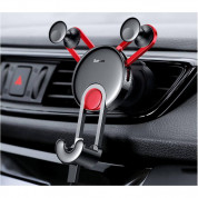 Baseus YY Car Mount Holder - поставка за радиатора на кола за смартфони с дисплеи до 6.5 инча и Lightning кабел (100 см) (червена) 3