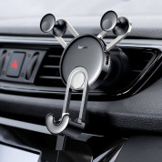 Baseus YY Car Mount Holder - поставка за радиатора на кола за смартфони с дисплеи до 6.5 инча и Lightning кабел (100 см) (сребриста) 4