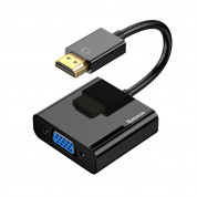 Baseus HDMI 1080P to VGA HD Converter - HDMI към VGA адаптер с 3.5 аудио изход и microUSB вход (черен)