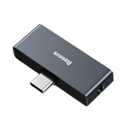 Baseus USB-C Male + 3.5mm Female Adapter L57 - пасивен адаптер USB-C към 3.5 мм. аудио изход и USB-C изход за устройства с USB-C порт (черен) 1