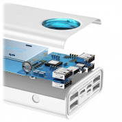 Baseus Ambilight Power Bank with Digital Display Quick Charge (PPLG-02) - външна батерия 30000 mAh с 4xUSB и USB-C изходи за зареждане на смартфони и таблети (бял) 5
