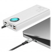 Baseus Ambilight Power Bank with Digital Display Quick Charge (PPLG-02) - външна батерия 30000 mAh с 4xUSB и USB-C изходи за зареждане на смартфони и таблети (бял) 2