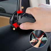 Baseus Backseat Vehicle Phone Holder Hook (SUHZ-A01) - 2-в-1 поставка за смартфон и закачалка за чанта за седалката на автомобил (черен) 17