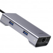Baseus USB-C Square Desk Series Hub CATXF-0G - мултифункционален хъб за свързване на допълнителна периферия за устройства с USB-C (тъмносив) 2