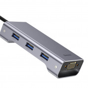 Baseus USB-C Square Desk Series Hub CATXF-A0G - мултифункционален хъб за свързване на допълнителна периферия за устройства с USB-C (тъмносив) 3