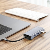 Baseus USB-C Square Desk Series Hub CATXF-A0G - мултифункционален хъб за свързване на допълнителна периферия за устройства с USB-C (тъмносив) 4