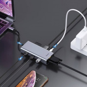 Baseus USB-C Square Desk Series Hub CATXF-A0G - мултифункционален хъб за свързване на допълнителна периферия за устройства с USB-C (тъмносив) 5
