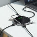 Baseus USB-C Circular Mirror Wireless Charger Hub (WXJMY-A0G) - мултифункционален хъб за свързване на допълнителна периферия за устройства с USB-C и пад за безжично зареждане (тъмносив) 5