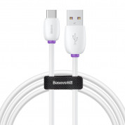 Baseus Purple Ring Quick Charge USB-C Cable - бърз USB-C кабел (5A) за устройства с USB-C порт (100 см) (бял)