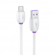 Baseus Purple Ring Quick Charge USB-C Cable - бърз USB-C кабел (5A) за устройства с USB-C порт (100 см) (бял) 2