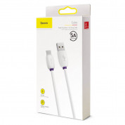 Baseus Purple Ring Quick Charge USB-C Cable - бърз USB-C кабел (5A) за устройства с USB-C порт (100 см) (бял) 5