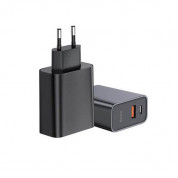 Baseus Dual USB & USB-C QC 3.0 Wall Charger 30W (CCFS-C01) (black) 1