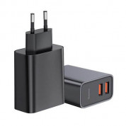 Baseus Dual USB QC 3.0 Wall Charger 30W (CCFS-E01) - захранване за ел. мрежа с два USB изхода и технология за бързо зареждане (черен)