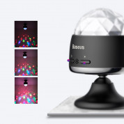 Baseus Car Crystal Magic Ball Disco Light - светеща с ритъма на музиката диско топка (черен) 15