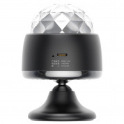 Baseus Car Crystal Magic Ball Disco Light - светеща с ритъма на музиката диско топка (черен) 3