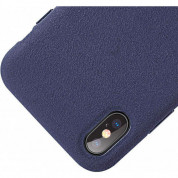 Baseus Original Super Fiber Case - велурен кейс за iPhone XS, iPhone X (син) 5