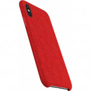 Baseus Original Super Fiber Case - велурен кейс за iPhone XS Max (червен) 2