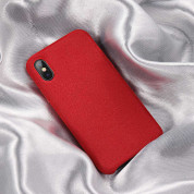 Baseus Original Super Fiber Case - велурен кейс за iPhone XS Max (червен) 5