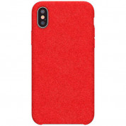 Baseus Original Super Fiber Case - велурен кейс за iPhone XS Max (червен) 1