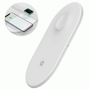 Baseus Smart 2 in 1 Wireless Charger (WX2IN1-02) - поставка (пад) с технология за безжично зареждане за Qi съвместими устройства и зареждане на Apple Watch (бял)  5