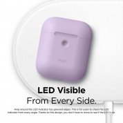 Elago Airpods Silicone Case Apple Airpods 2 with Wireless Charging Case (lavender) 2