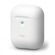 Elago Airpods Silicone Case - силиконов калъф за Apple Airpods 2 with Wireless Charging Case (бял-фосфор) 1