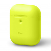 Elago Airpods Silicone Case - силиконов калъф за Apple Airpods 2 with Wireless Charging Case (жълт-фосфор) 1