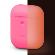 Elago Airpods Silicone Case - силиконов калъф за Apple Airpods 2 with Wireless Charging Case (розов-фосфор)