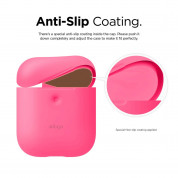 Elago Airpods Silicone Case - силиконов калъф за Apple Airpods 2 with Wireless Charging Case (розов-фосфор) 4