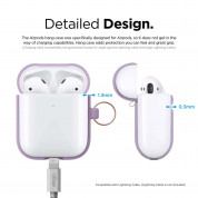 Elago Airpods Silicone Hang Case - силиконов калъф с карабинер за Apple Airpods 2 with Wireless Charging Case (лилав) 5