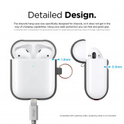 Elago Airpods Silicone Hang Case - силиконов калъф с карабинер за Apple Airpods 2 with Wireless Charging Case (тъмносив) 5