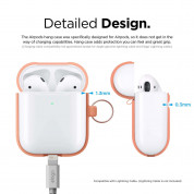 Elago Airpods Silicone Hang Case - силиконов калъф с карабинер за Apple Airpods 2 with Wireless Charging Case (оранжев) 5