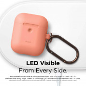Elago Airpods Silicone Hang Case - силиконов калъф с карабинер за Apple Airpods 2 with Wireless Charging Case (оранжев) 2