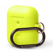 Elago Airpods Silicone Hang Case Apple Airpods 2 with Wireless Charging Case (neon yellow) 1